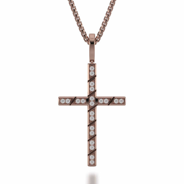 MICHAEL M Box Diamond Cross Pendant MP232YG