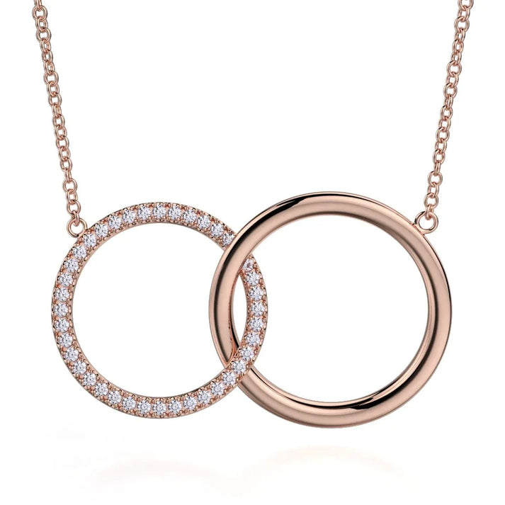 MICHAEL M Double Diamond Circle Necklace P219YG