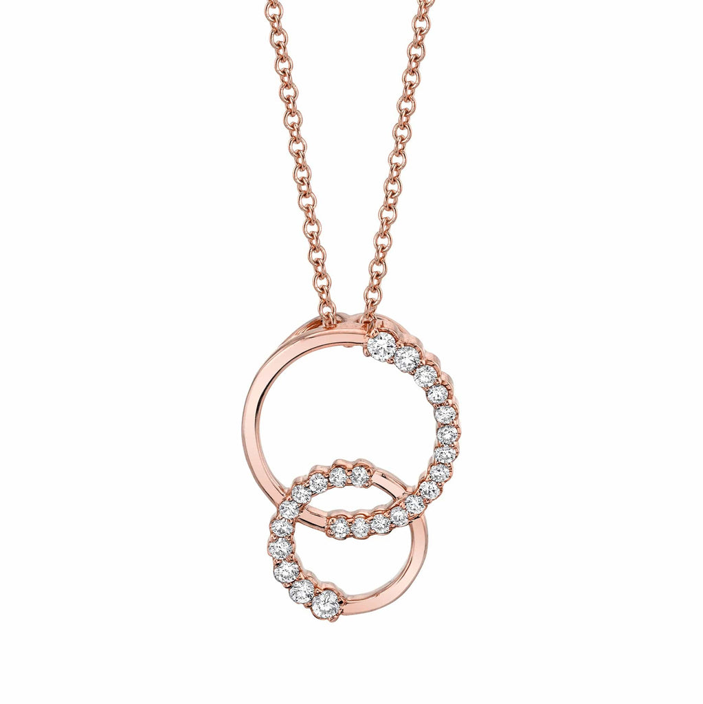 MICHAEL M Double Diamond Circle Pendant P221RG