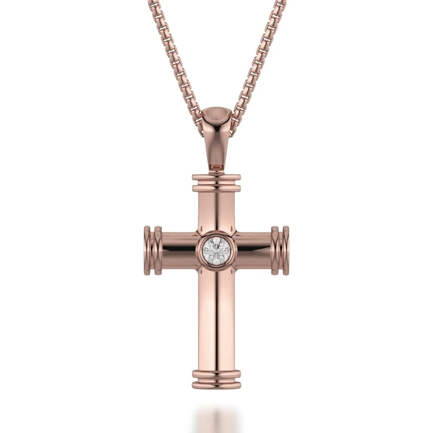 MICHAEL M Single Diamond Cross Pendant MP234WG