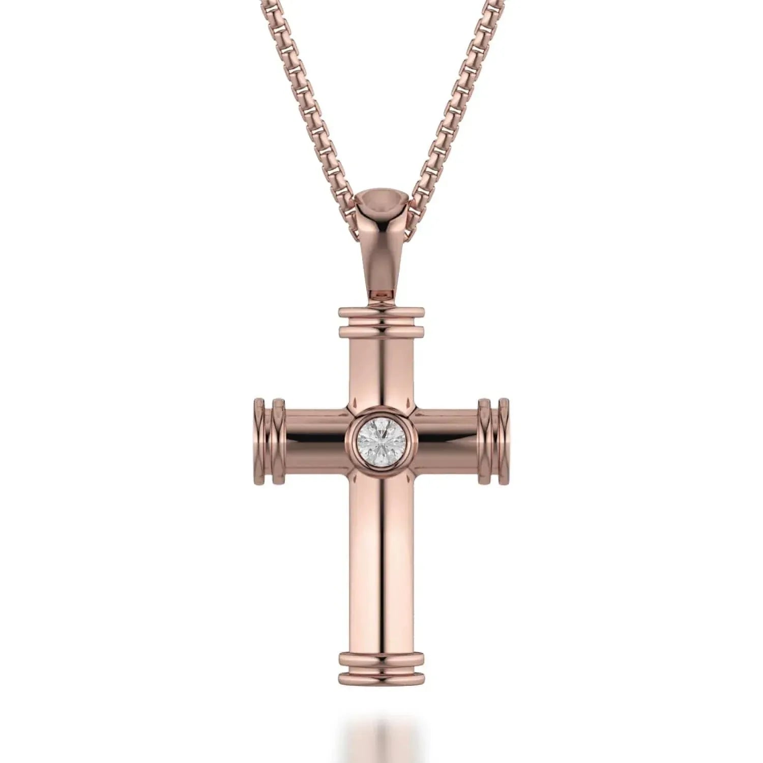 MICHAEL M Single Diamond Cross Pendant MP234WG