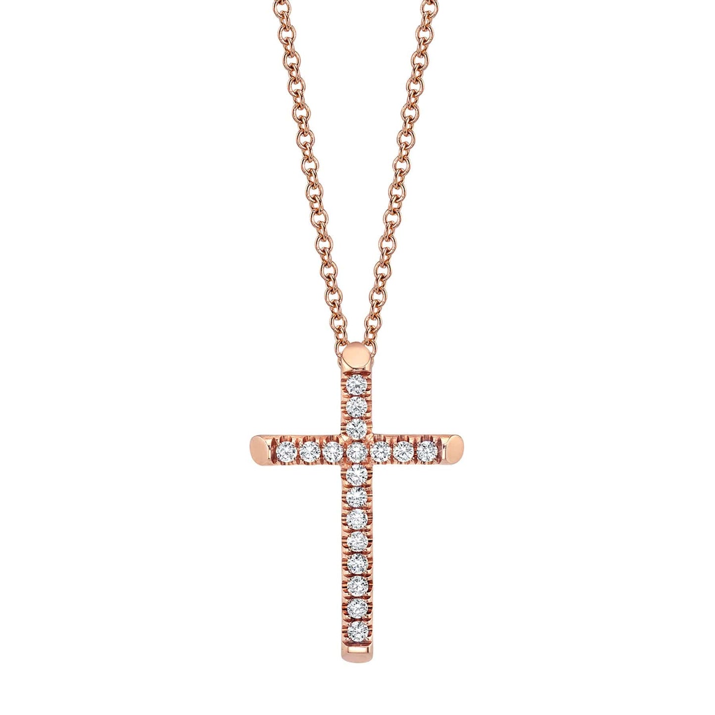 MICHAEL M Small Diamond Cross Pendant P139S-YG