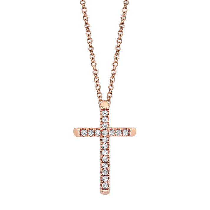 MICHAEL M Small Diamond Cross Pendant P139S-YG