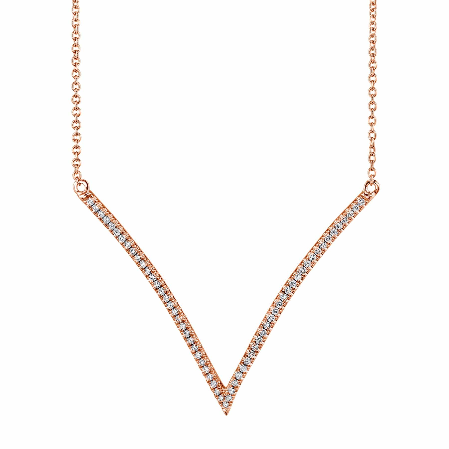 Wide V Diamond Pendant