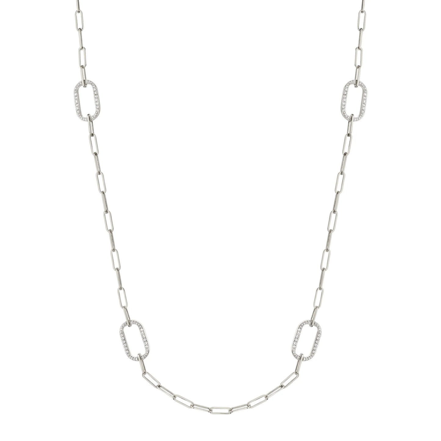 MICHAEL M Pav√© Link Station Necklace CN519