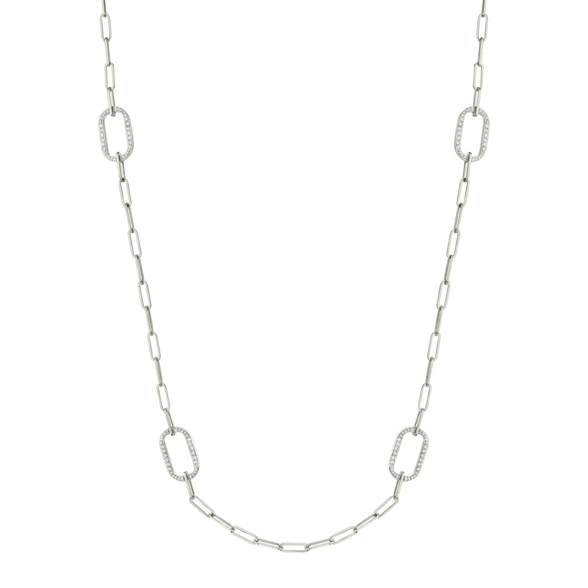 MICHAEL M Pav√© Link Station Necklace CN519