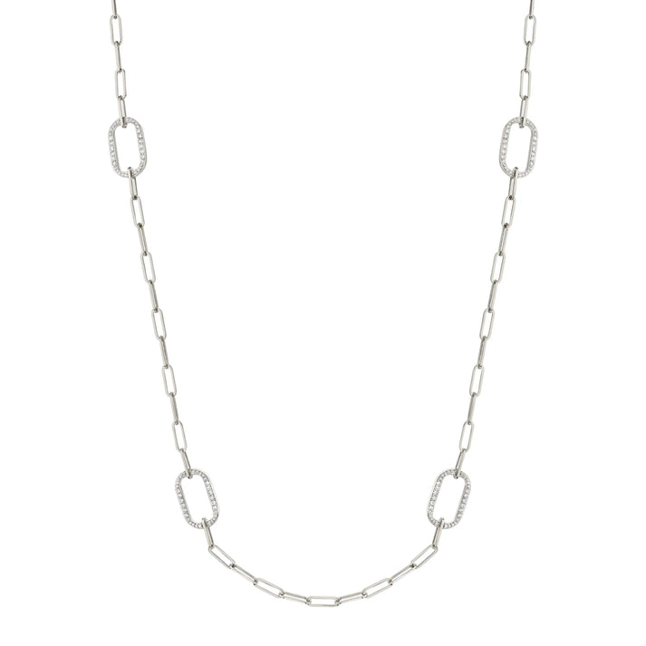 MICHAEL M Pav√© Link Station Necklace CN519