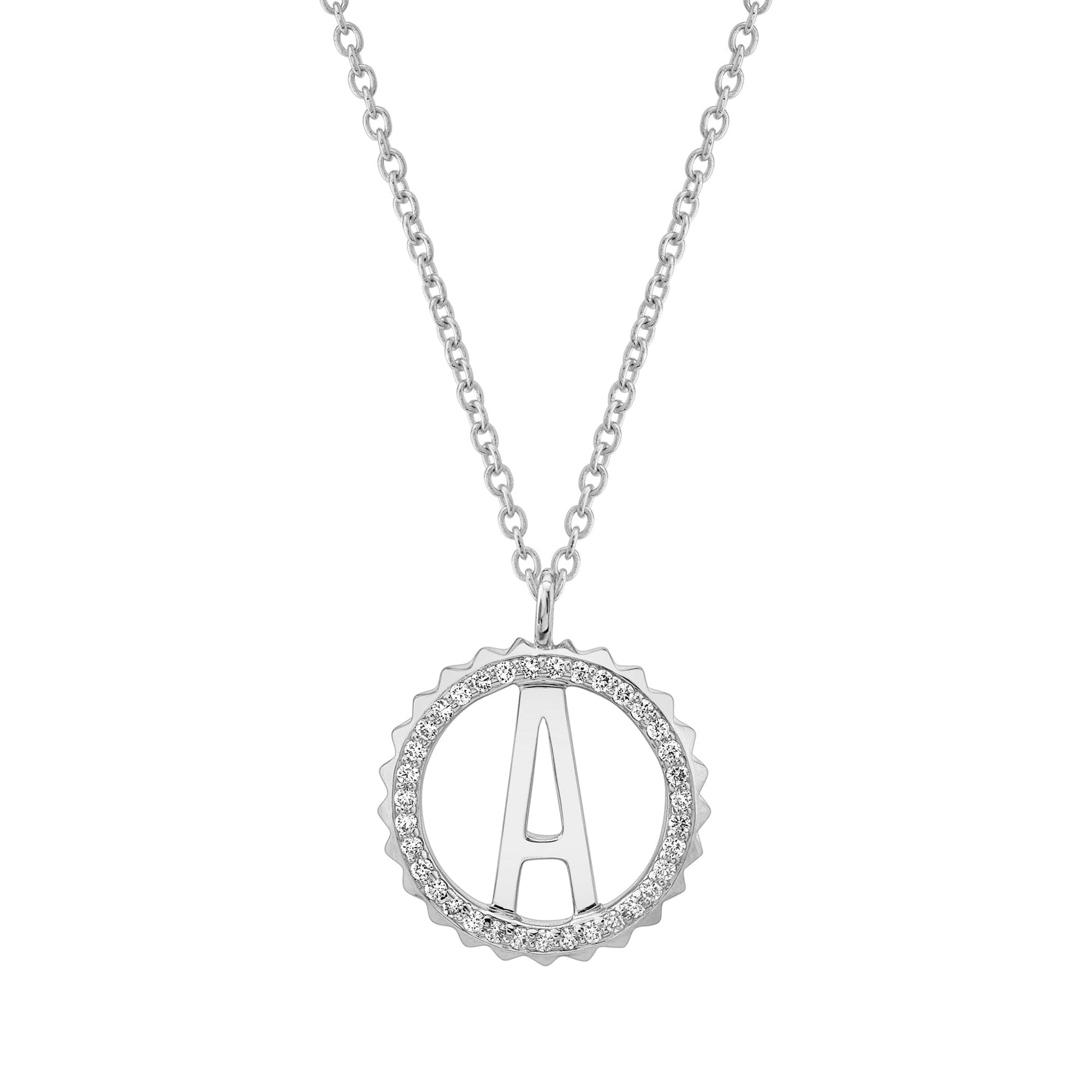 Mini Tetra Pavé Initial Medallion
