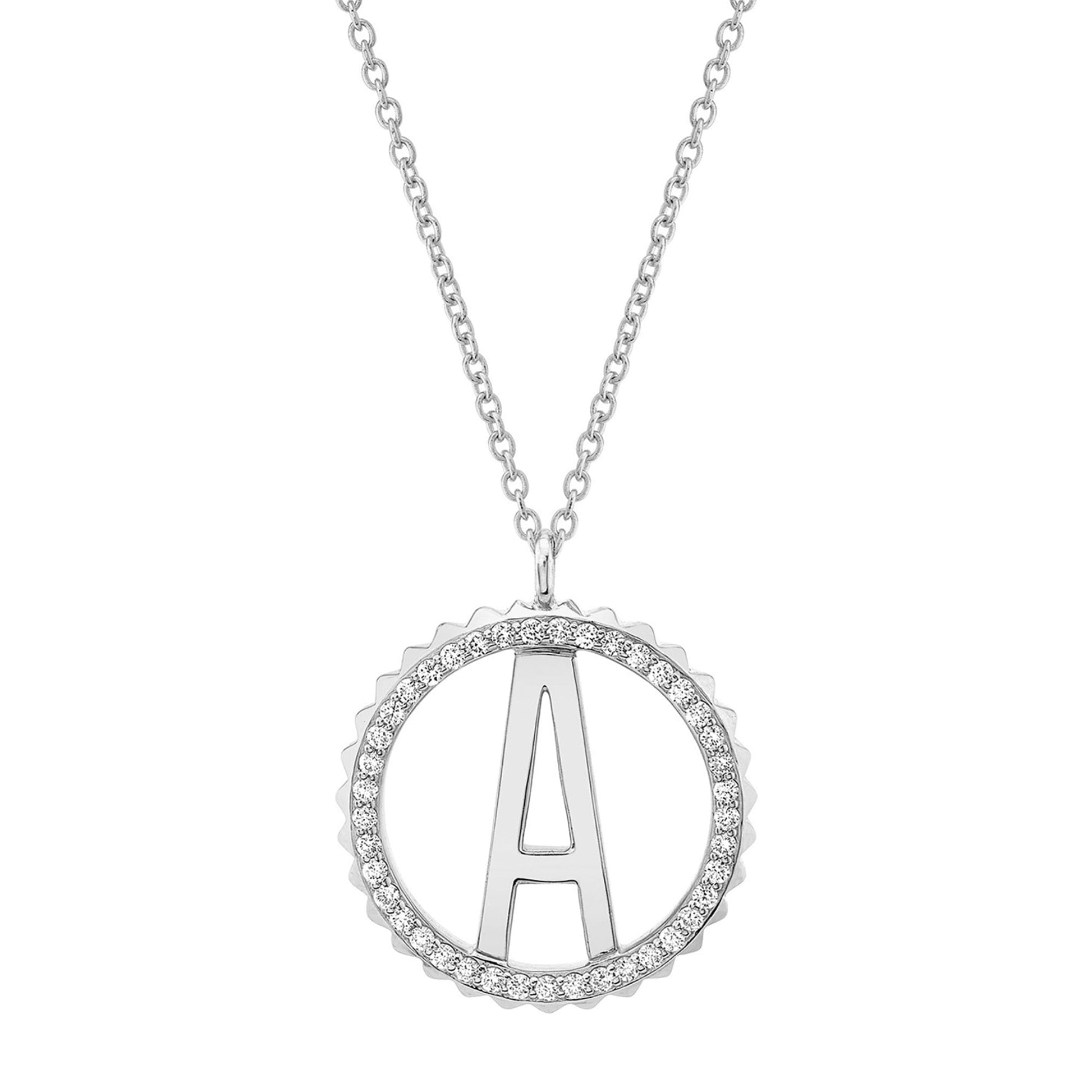 Tetra Pavé Initial Medallion