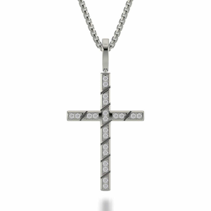 MICHAEL M Box Diamond Cross Pendant MP232YG