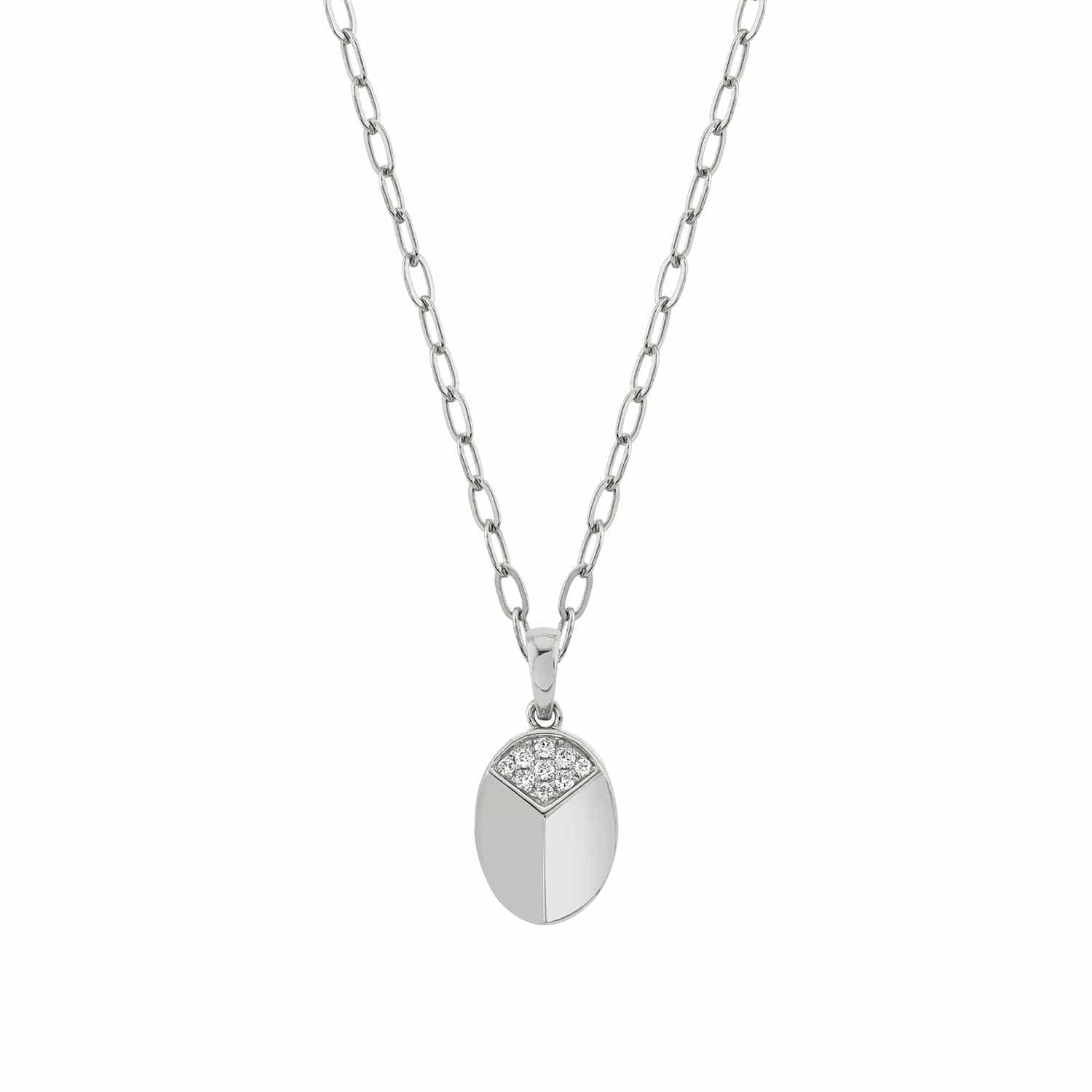 Carve Pendant with Pave