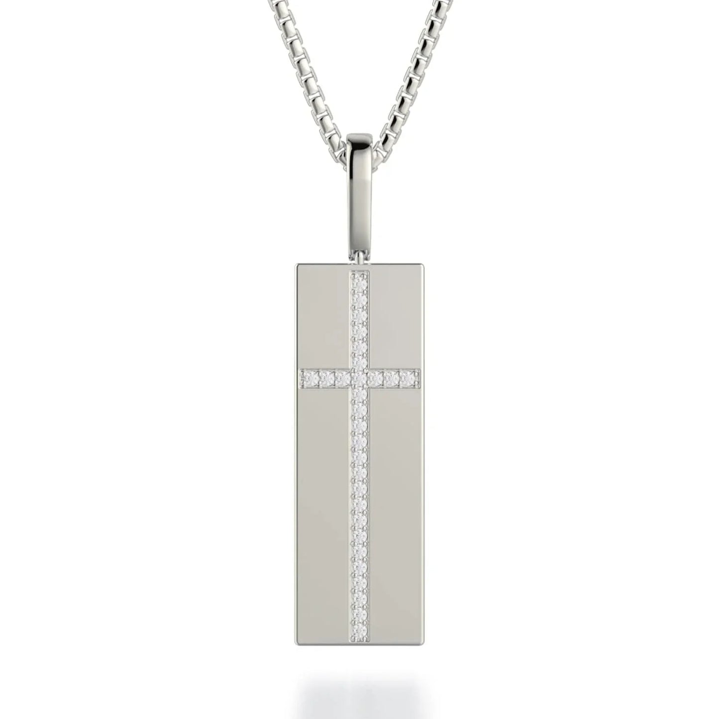 MICHAEL M Diamond Cross Tag Necklace MP233YG