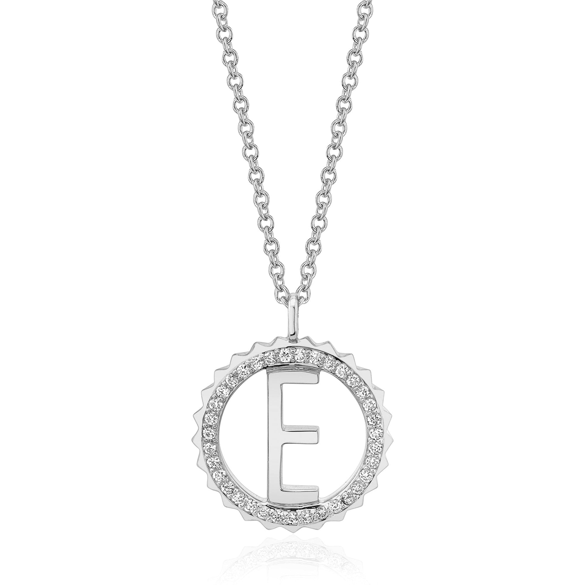 Mini Tetra Pavé Initial Medallion