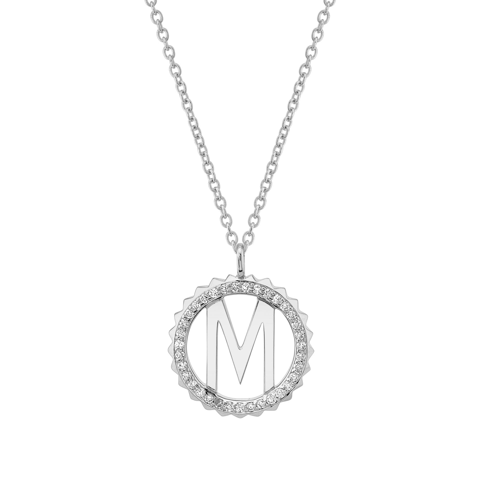 Mini Tetra Pavé Initial Medallion
