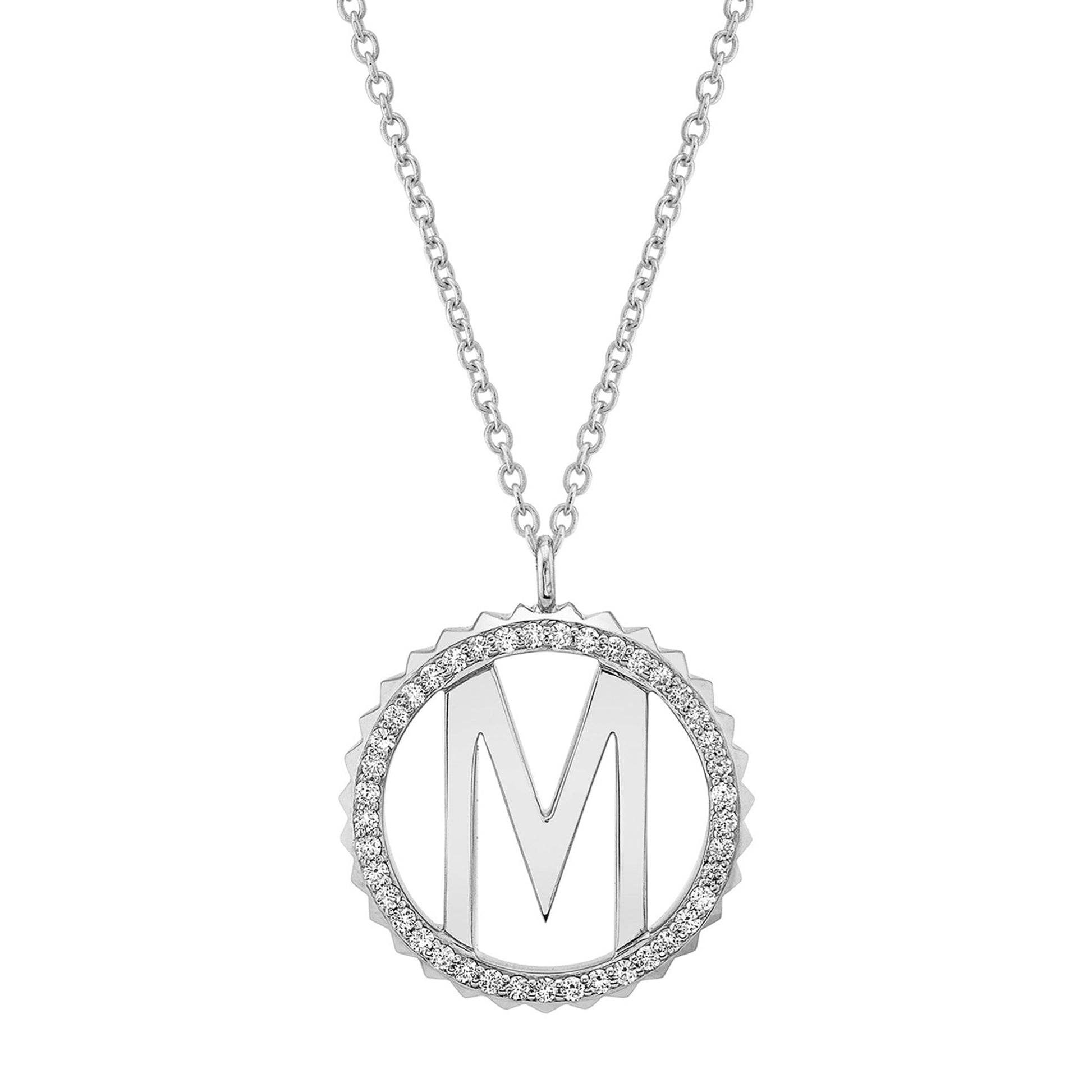 Tetra Pavé Initial Medallion