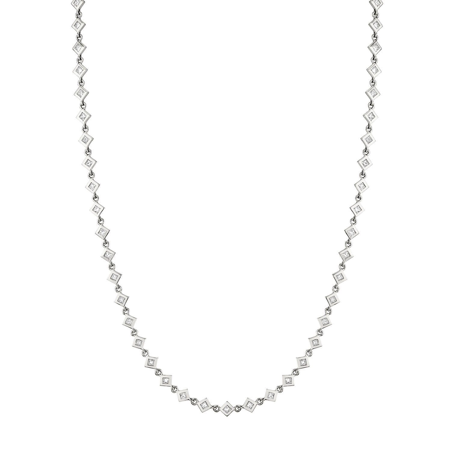 Princess Bezel Tennis Necklace