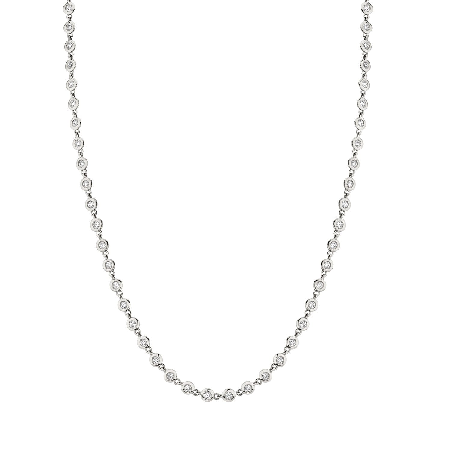 Round Bezel Tennis Necklace