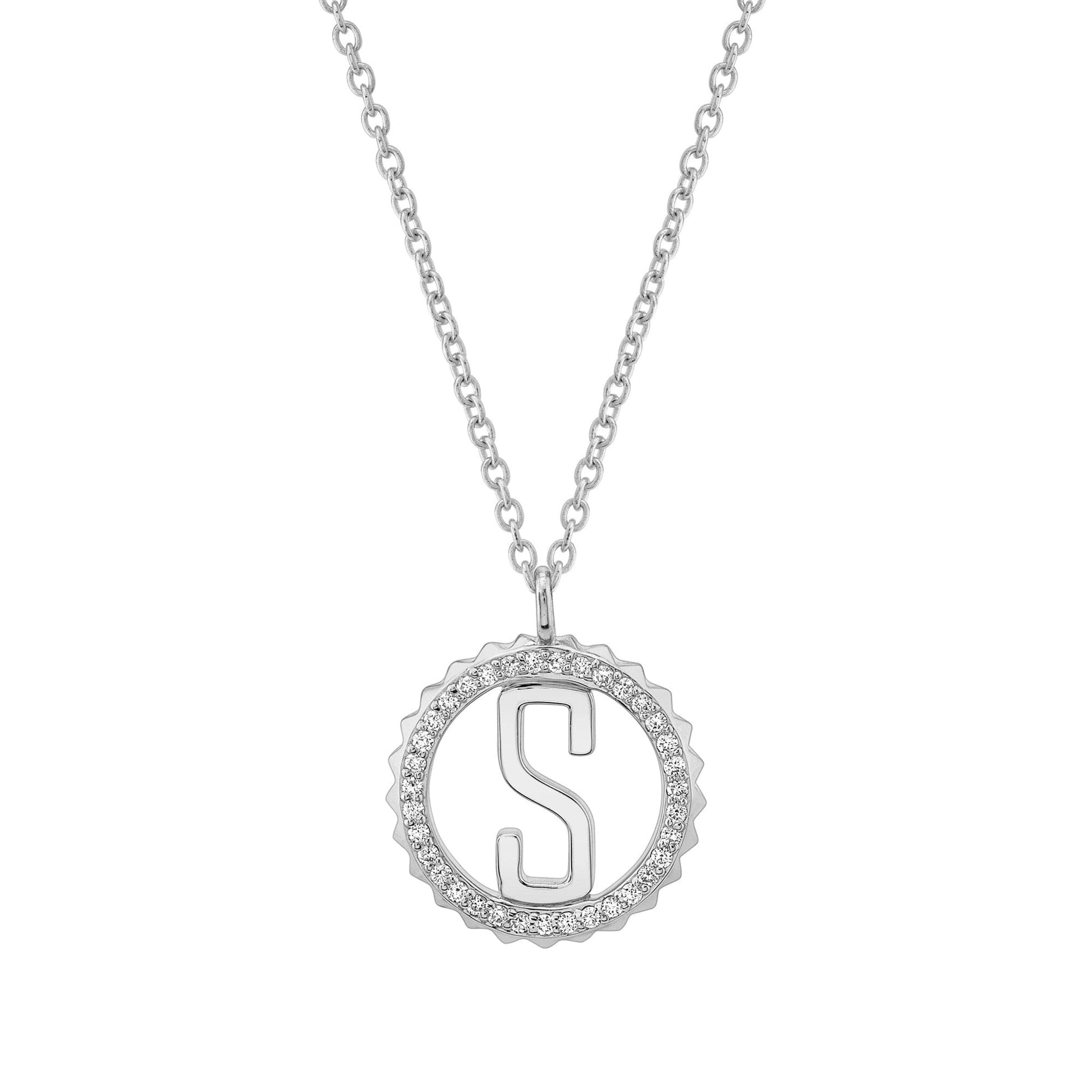 Mini Tetra Pavé Initial Medallion