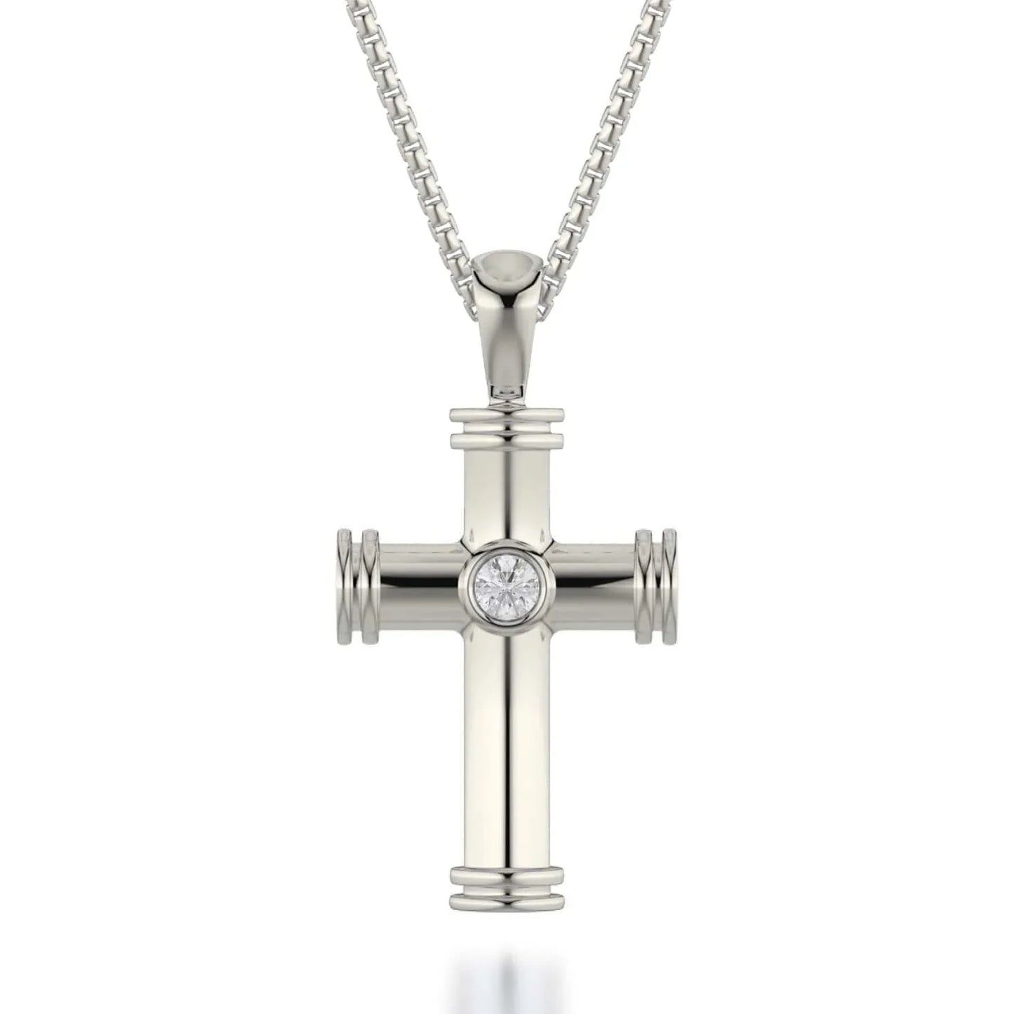 MICHAEL M Single Diamond Cross Pendant MP234WG