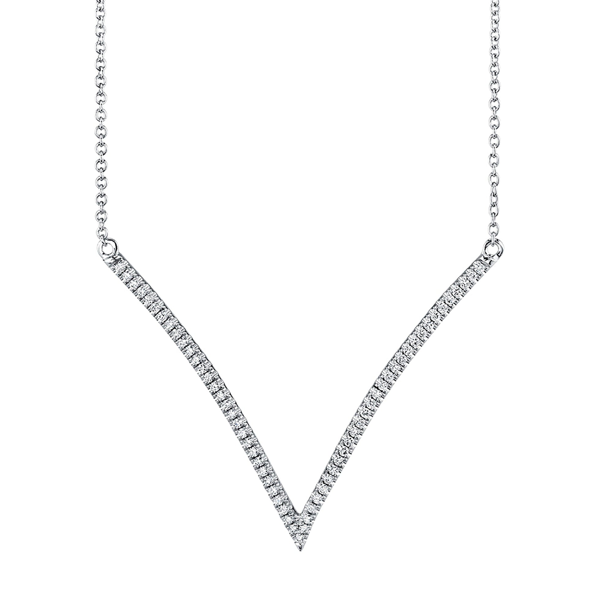 Wide V Diamond Pendant