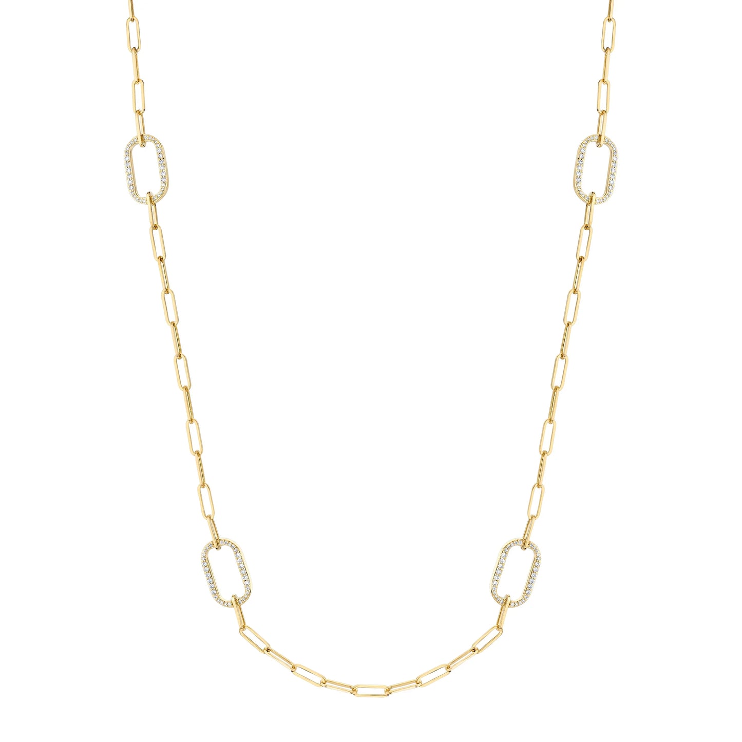 MICHAEL M Pav√© Link Station Necklace CN519