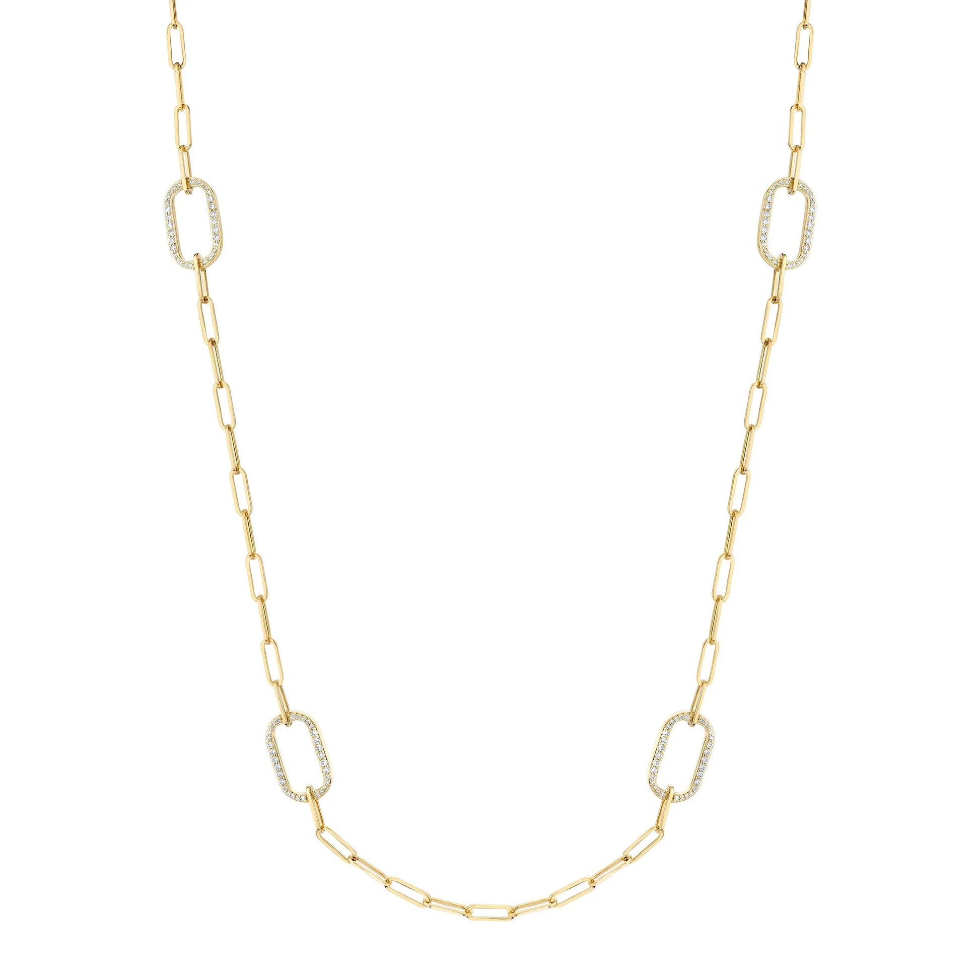 MICHAEL M Pav√© Link Station Necklace CN519