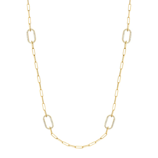 MICHAEL M Pav√© Link Station Necklace CN519