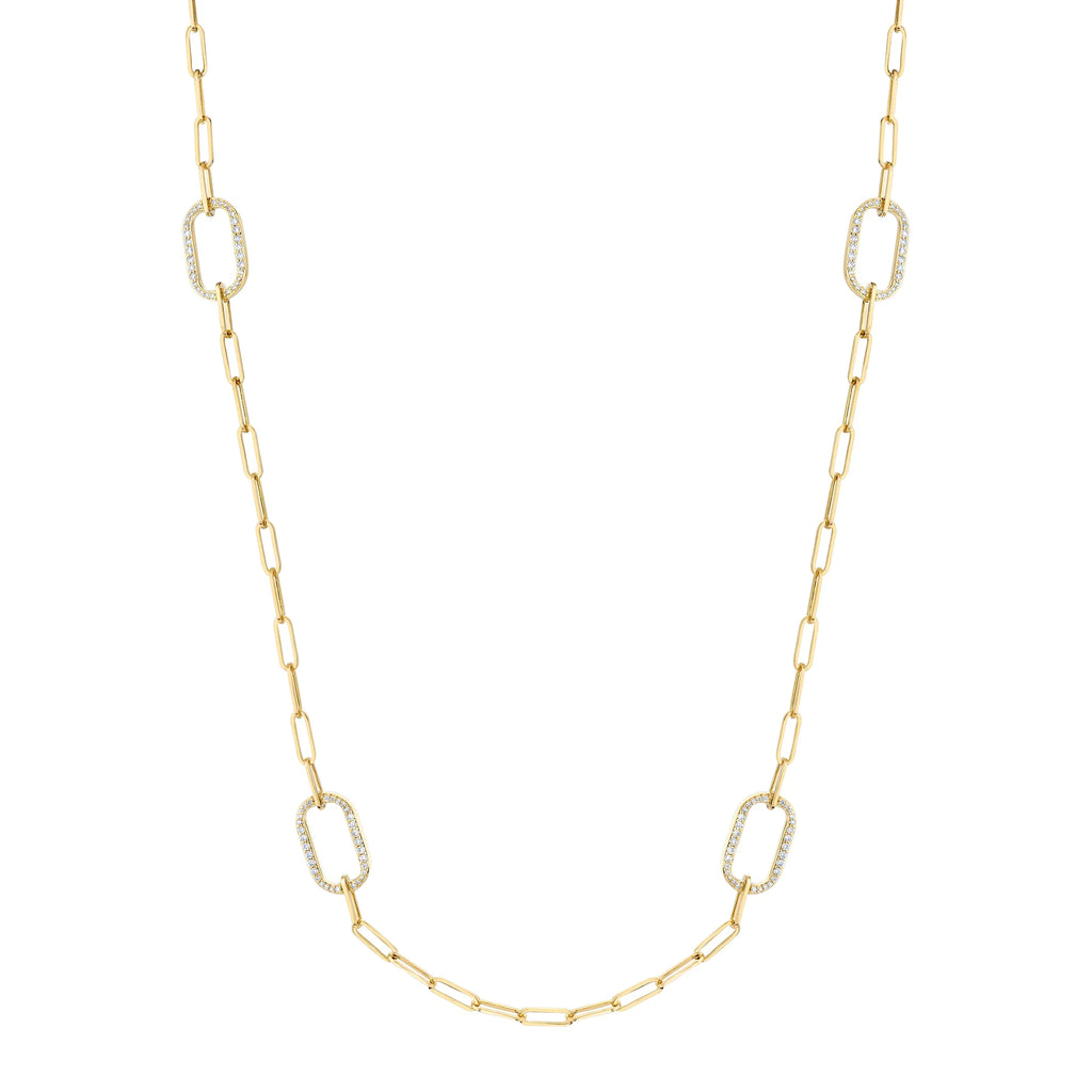 MICHAEL M Pav√© Link Station Necklace CN519