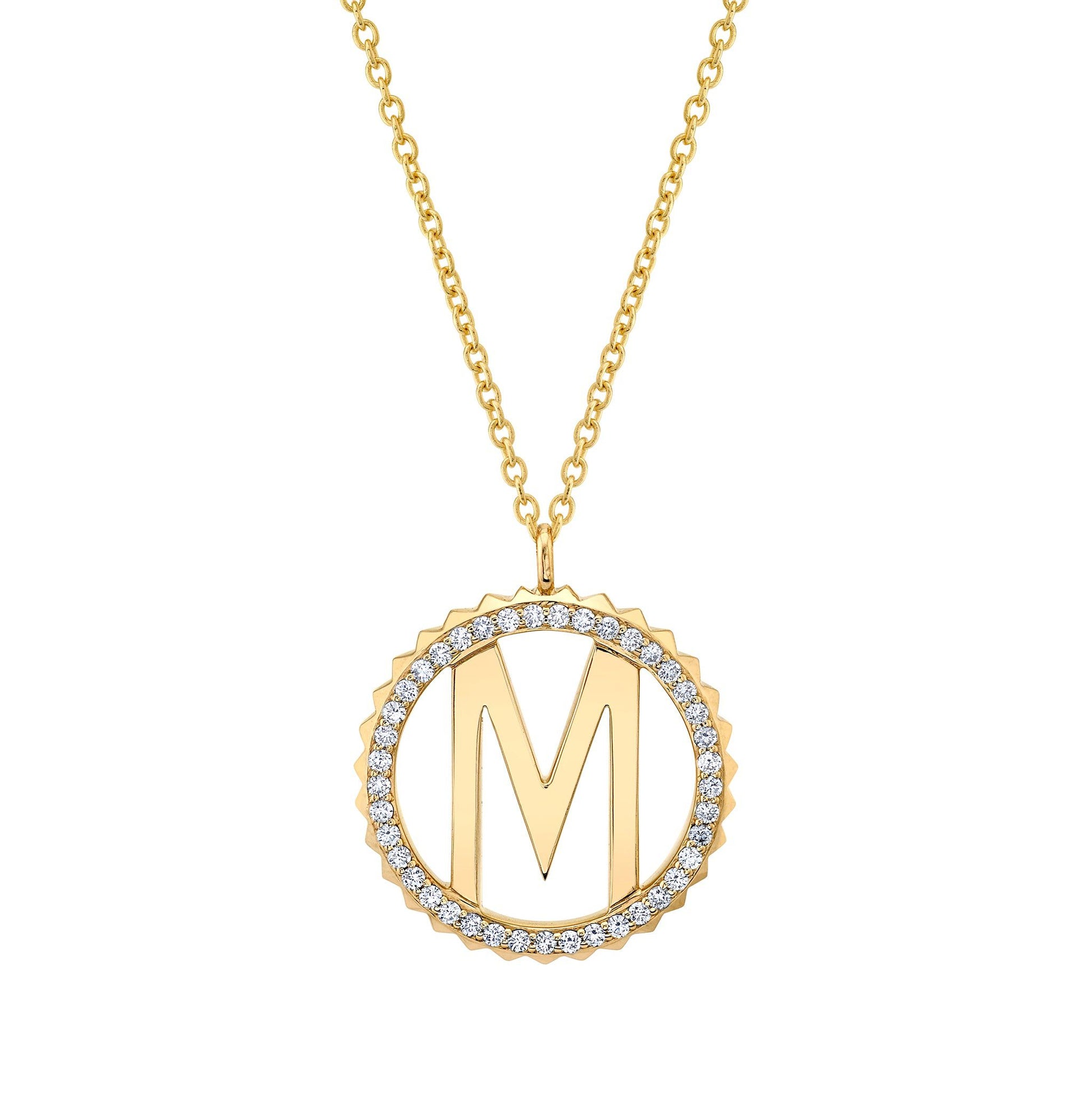 Tetra Pavé Initial Medallion