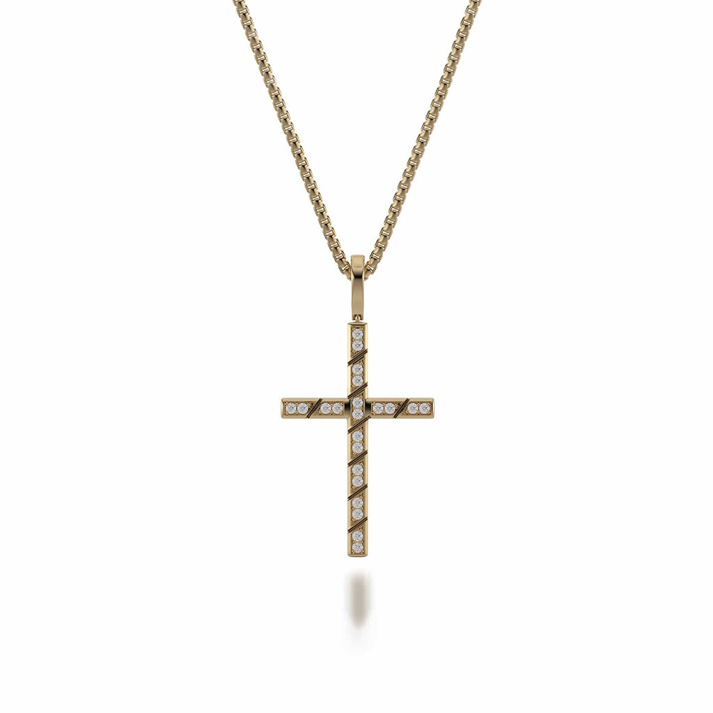 MICHAEL M Box Diamond Cross Pendant MP232YG