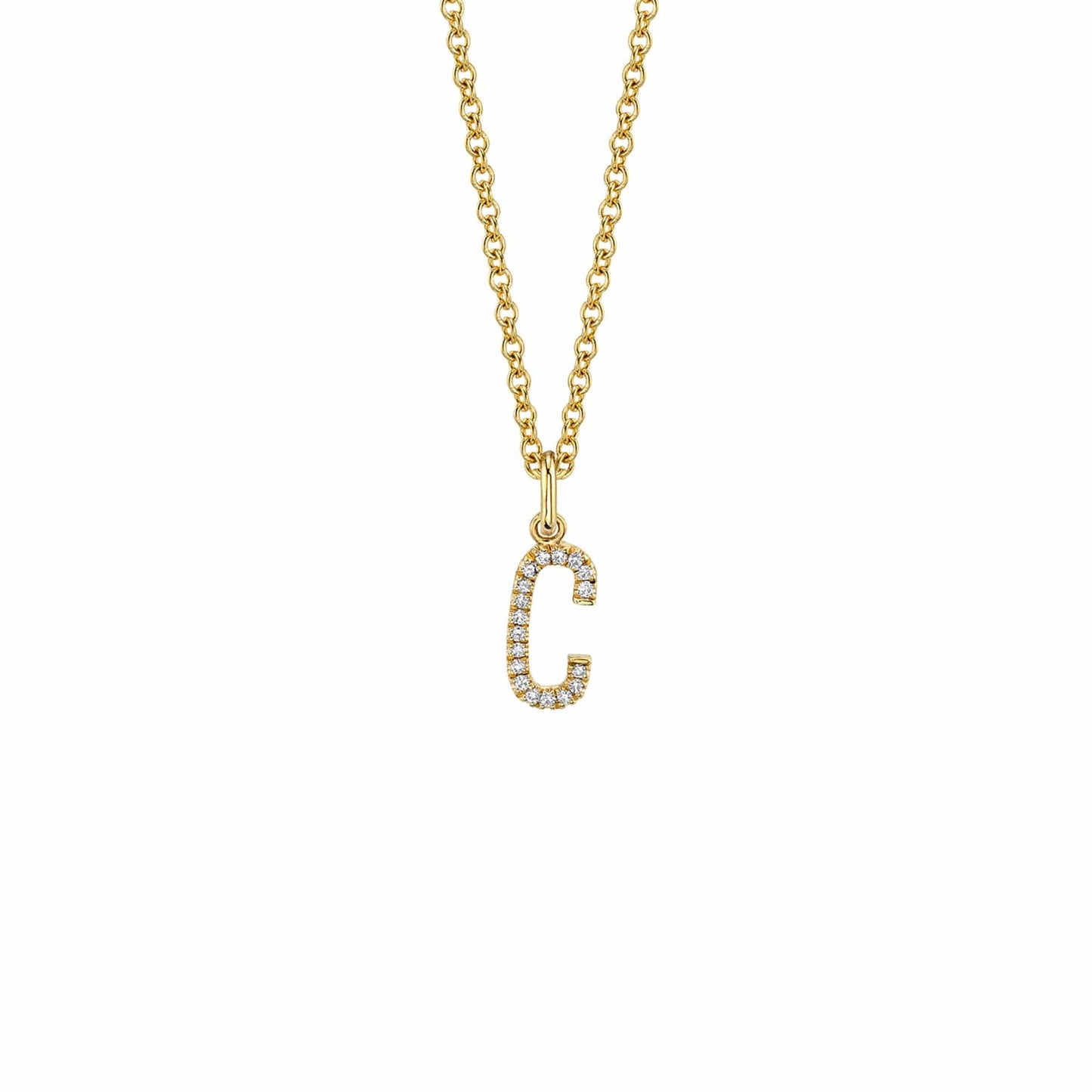 MICHAEL M Diamond Initial Pendant P141-YG-A