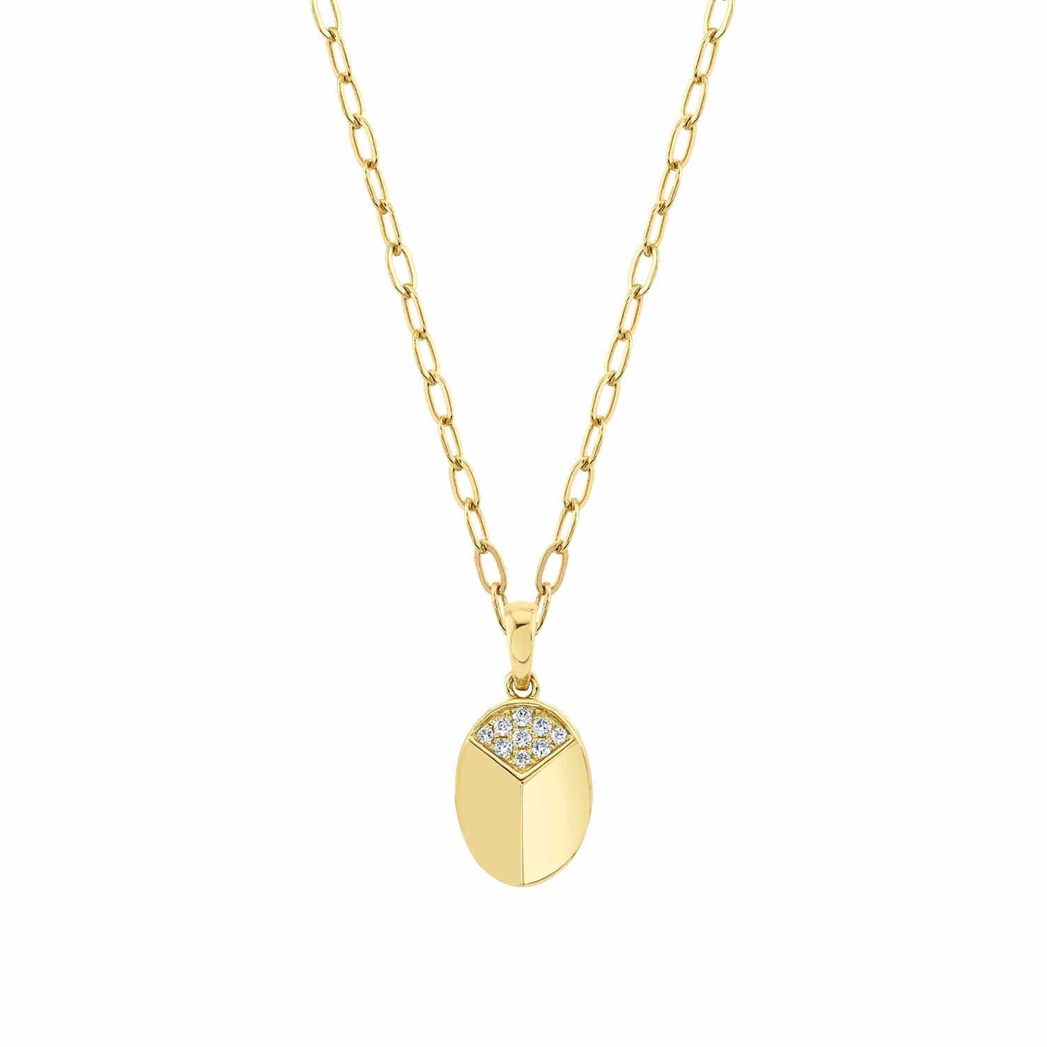 Carve Pendant with Pave