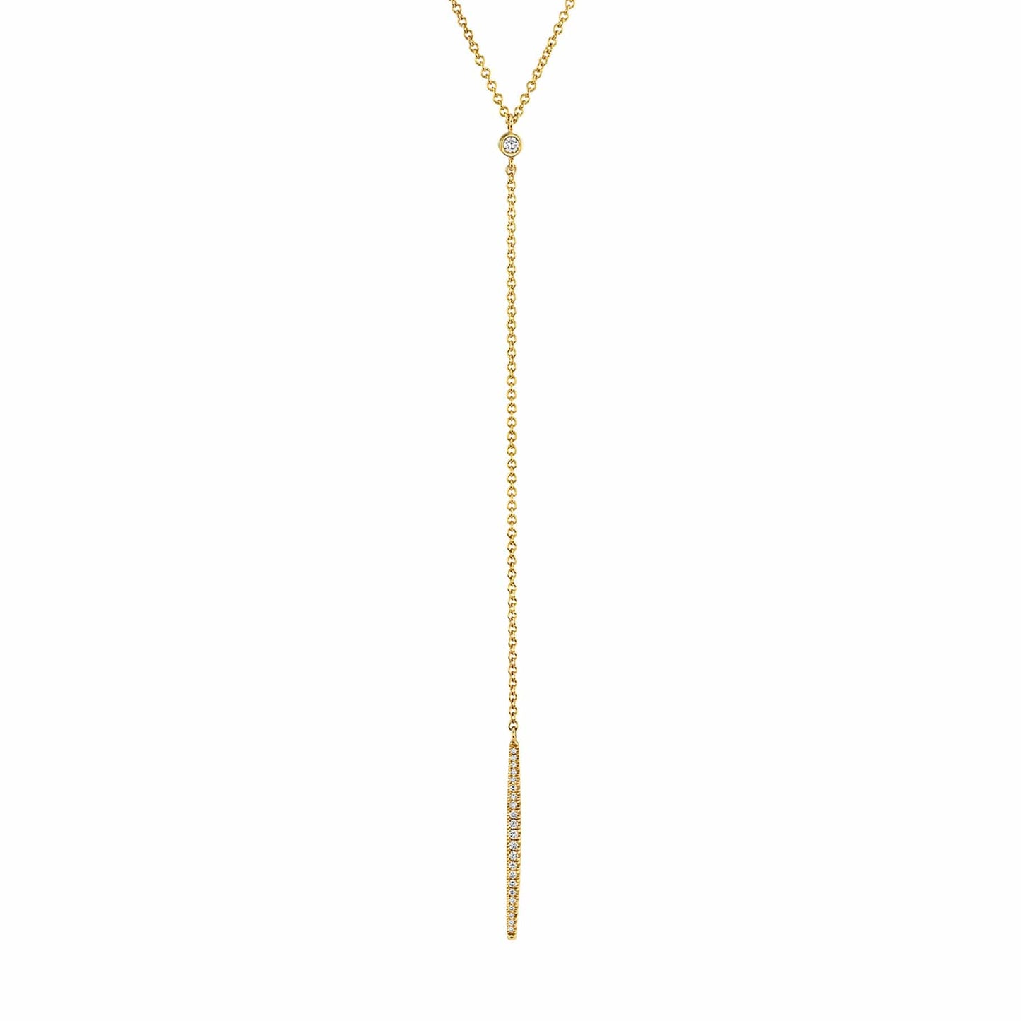 MICHAEL M Diamond Linear Drop Necklace CN216-YG