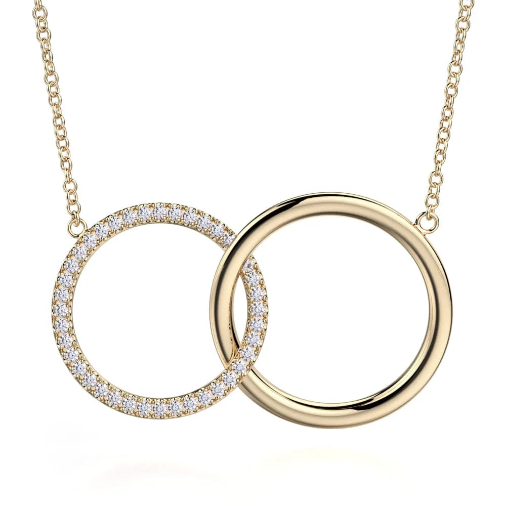 MICHAEL M Double Diamond Circle Necklace P219YG