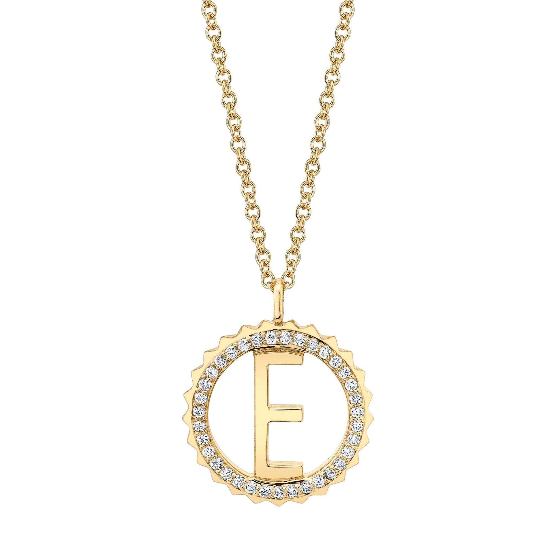Mini Tetra Pavé Initial Medallion