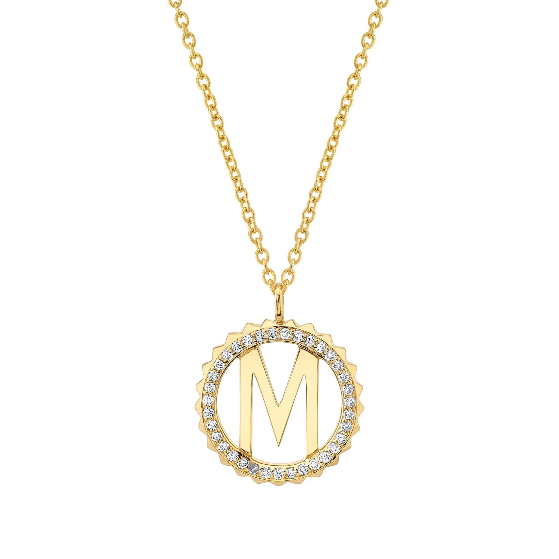 Mini Tetra Pavé Initial Medallion