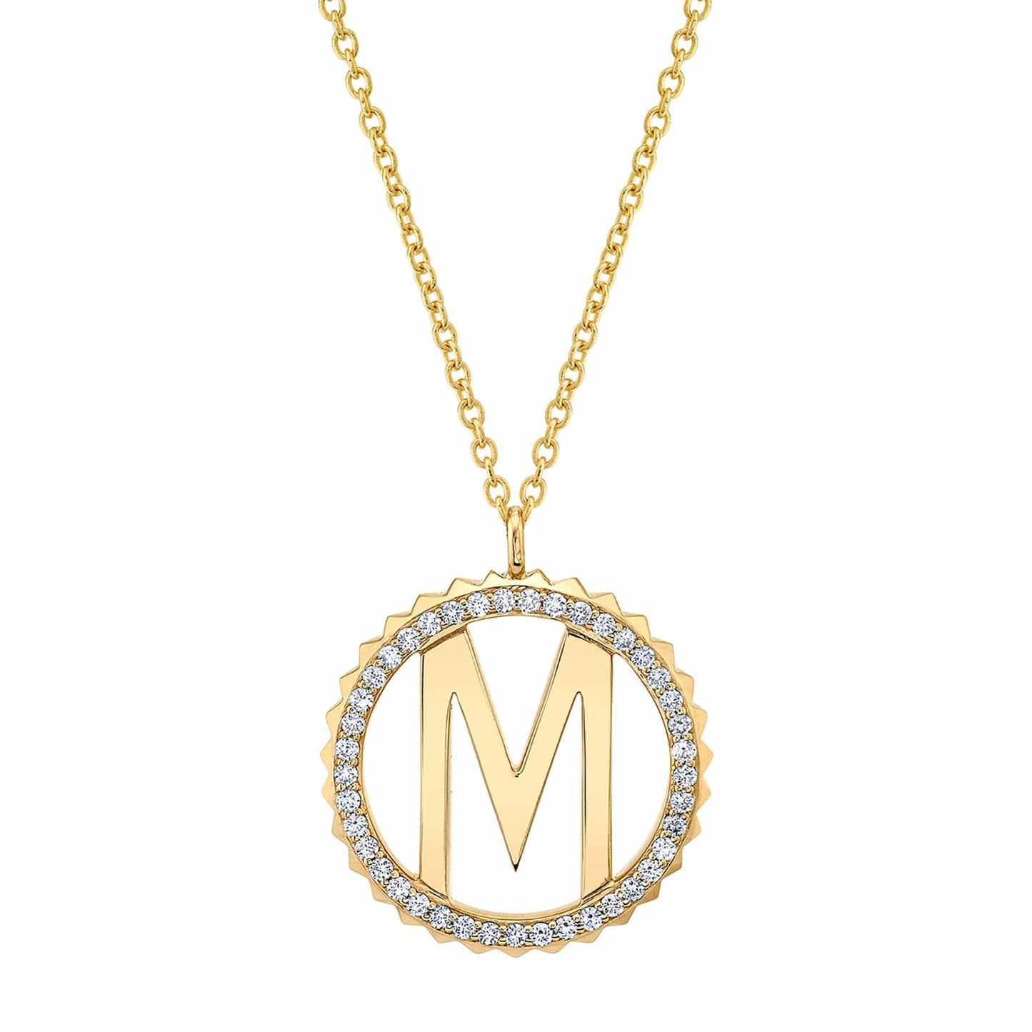 MICHAEL M Tetra Pav√© Initial Medallion P367YG