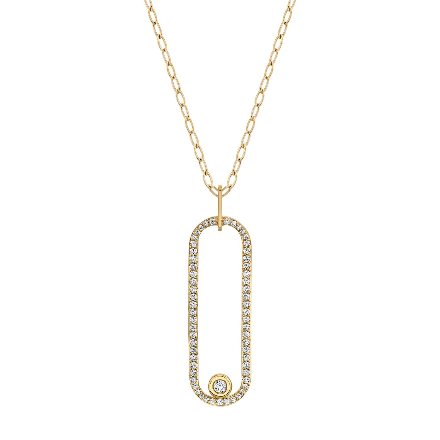 Pave Longline Link Pendant
