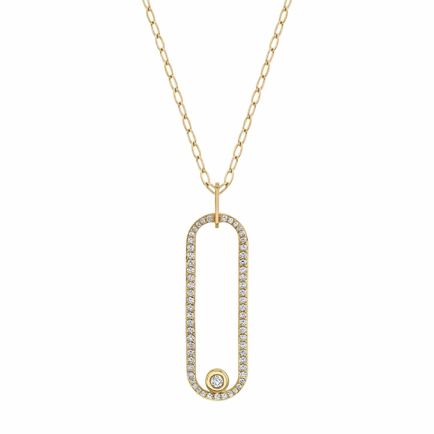 MICHAEL M Pave Longline Link Pendant P360PV