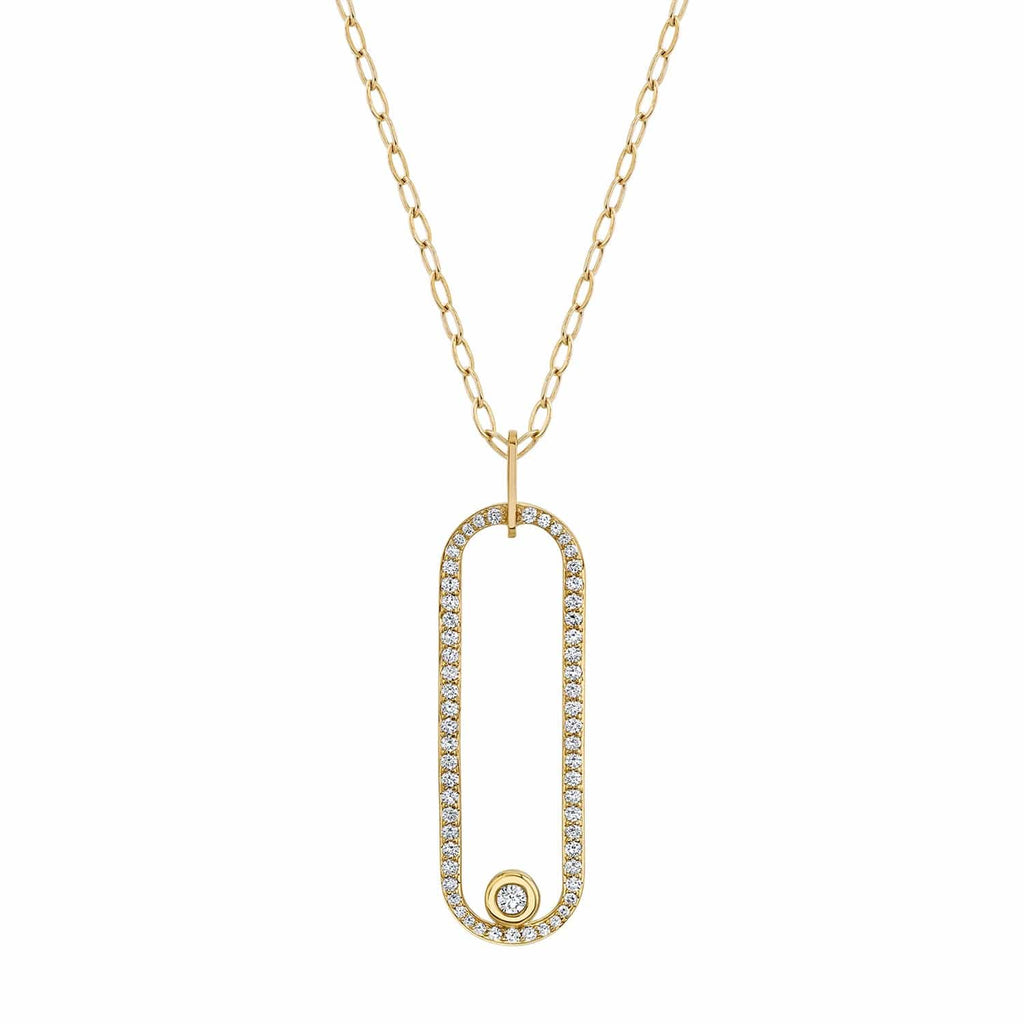 MICHAEL M Pave Longline Link Pendant P360PV