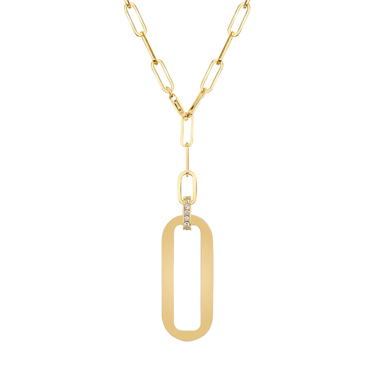 MICHAEL M Plain Longline Link Medallion Lariat CN518