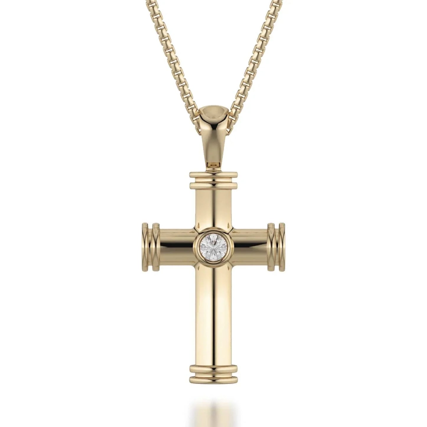 MICHAEL M Single Diamond Cross Pendant MP234WG