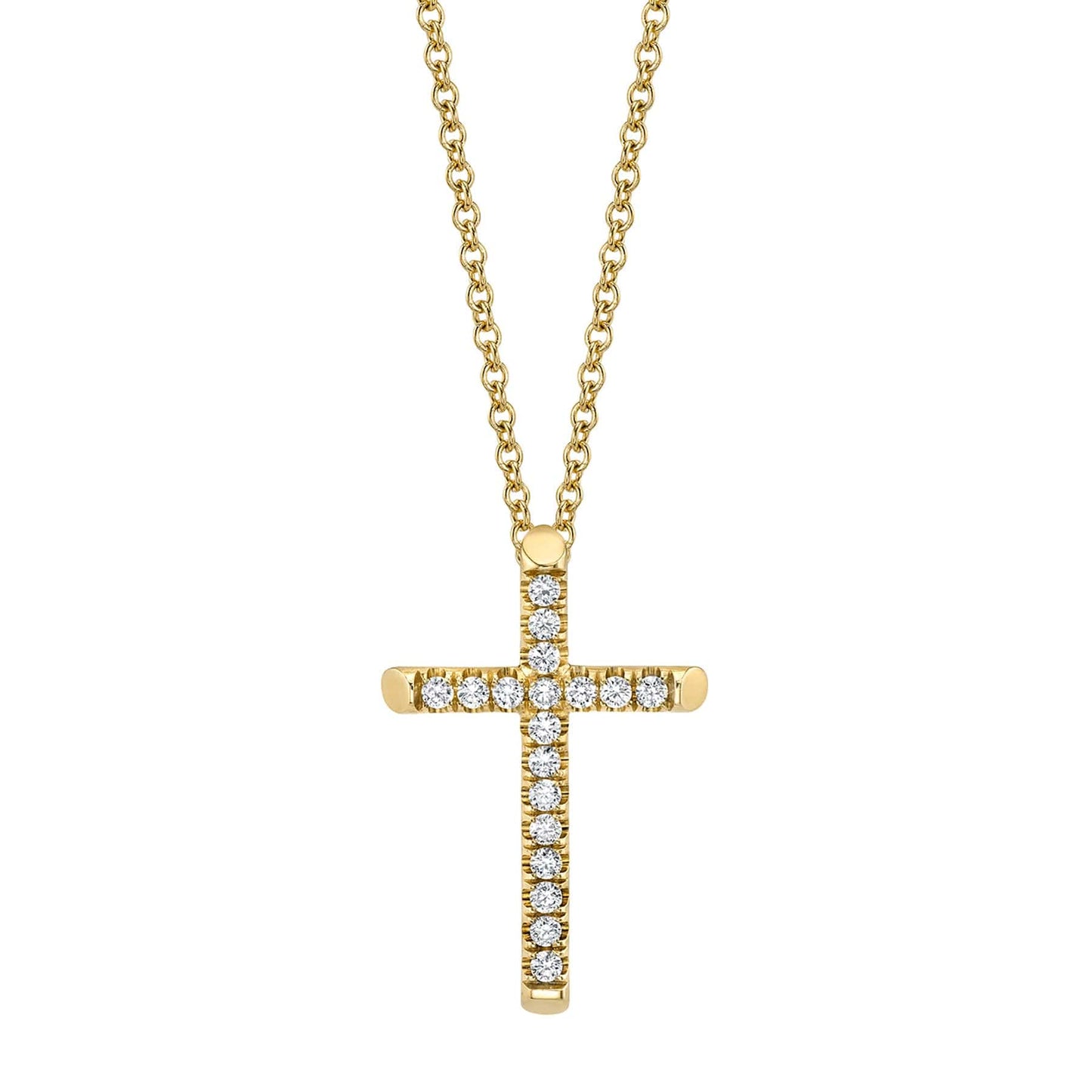 MICHAEL M Small Diamond Cross Pendant P139S-YG