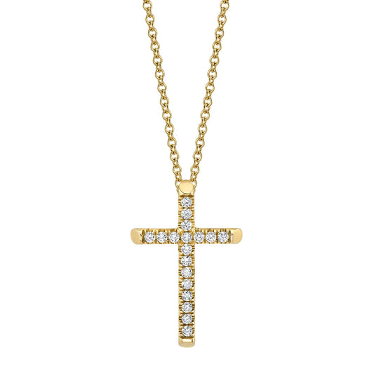 MICHAEL M Small Diamond Cross Pendant P139S-YG