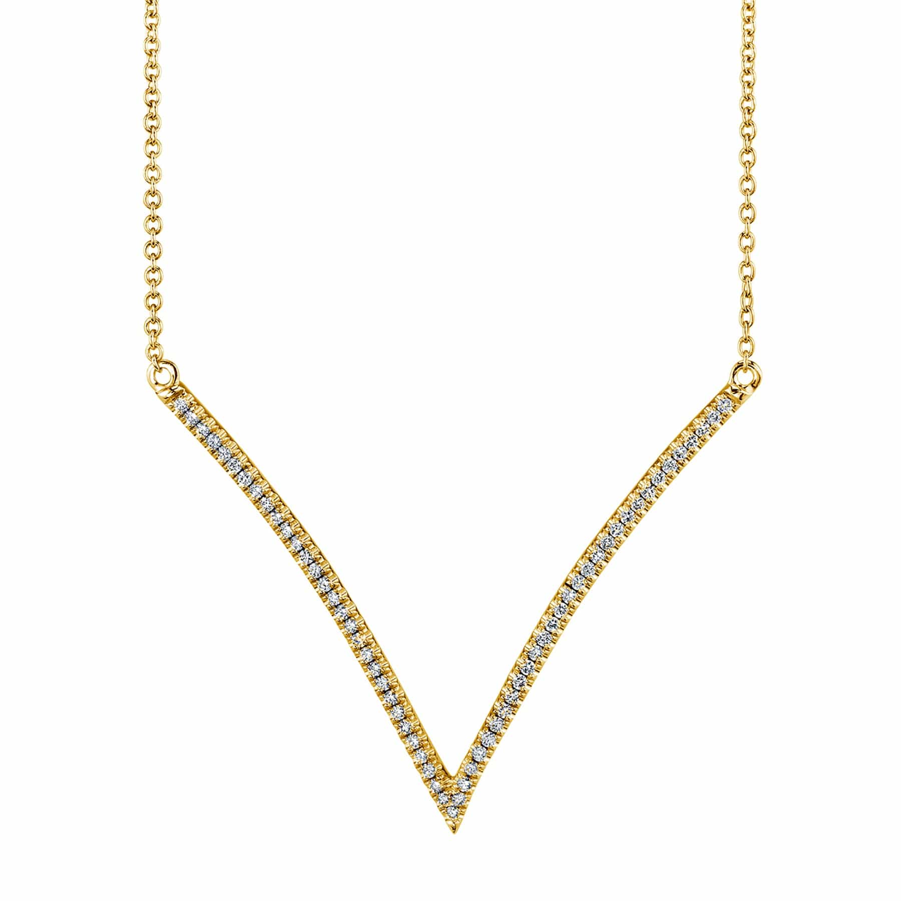 MICHAEL M Wide V Diamond Pendant P217YG