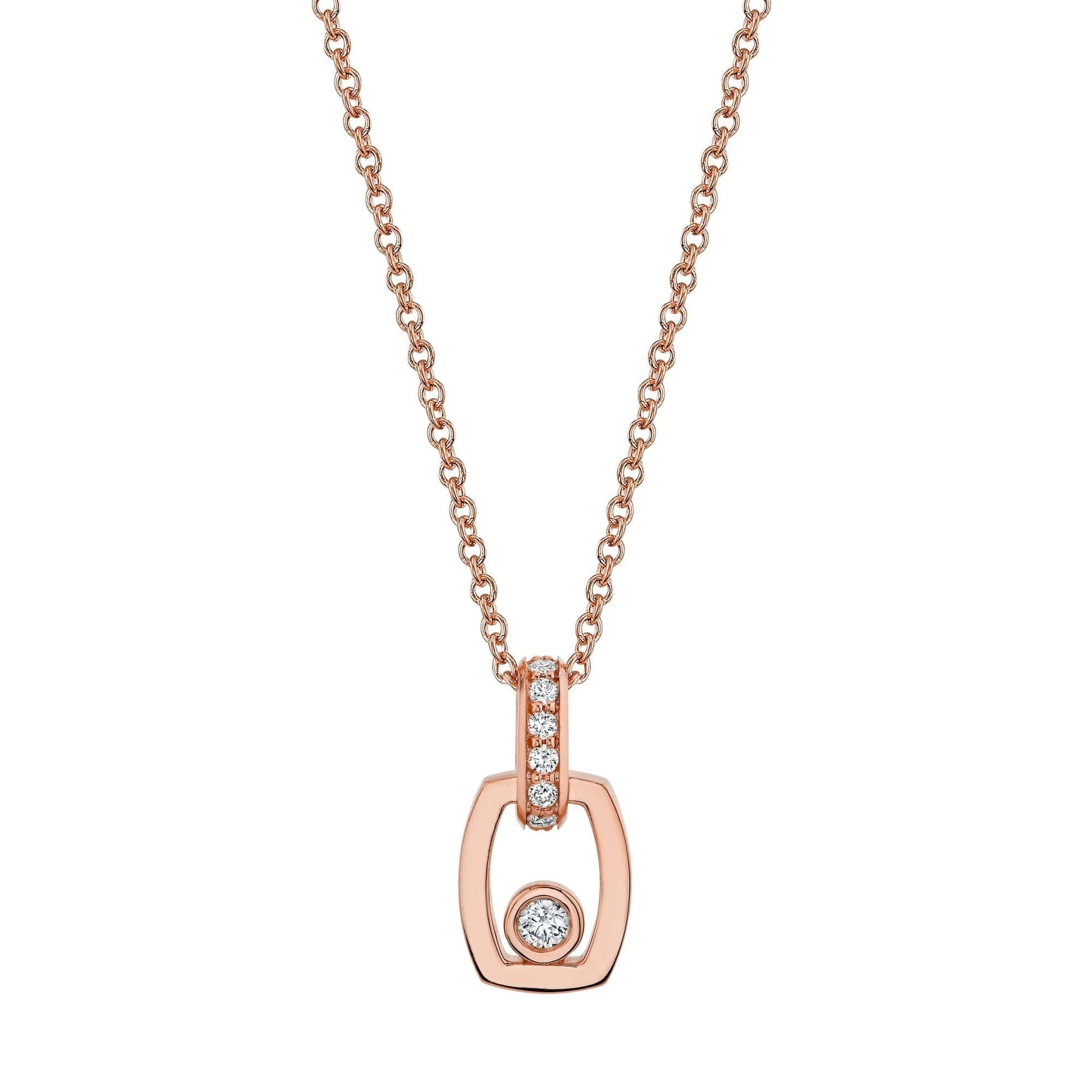 Link Pendant with Bezel Set Diamond