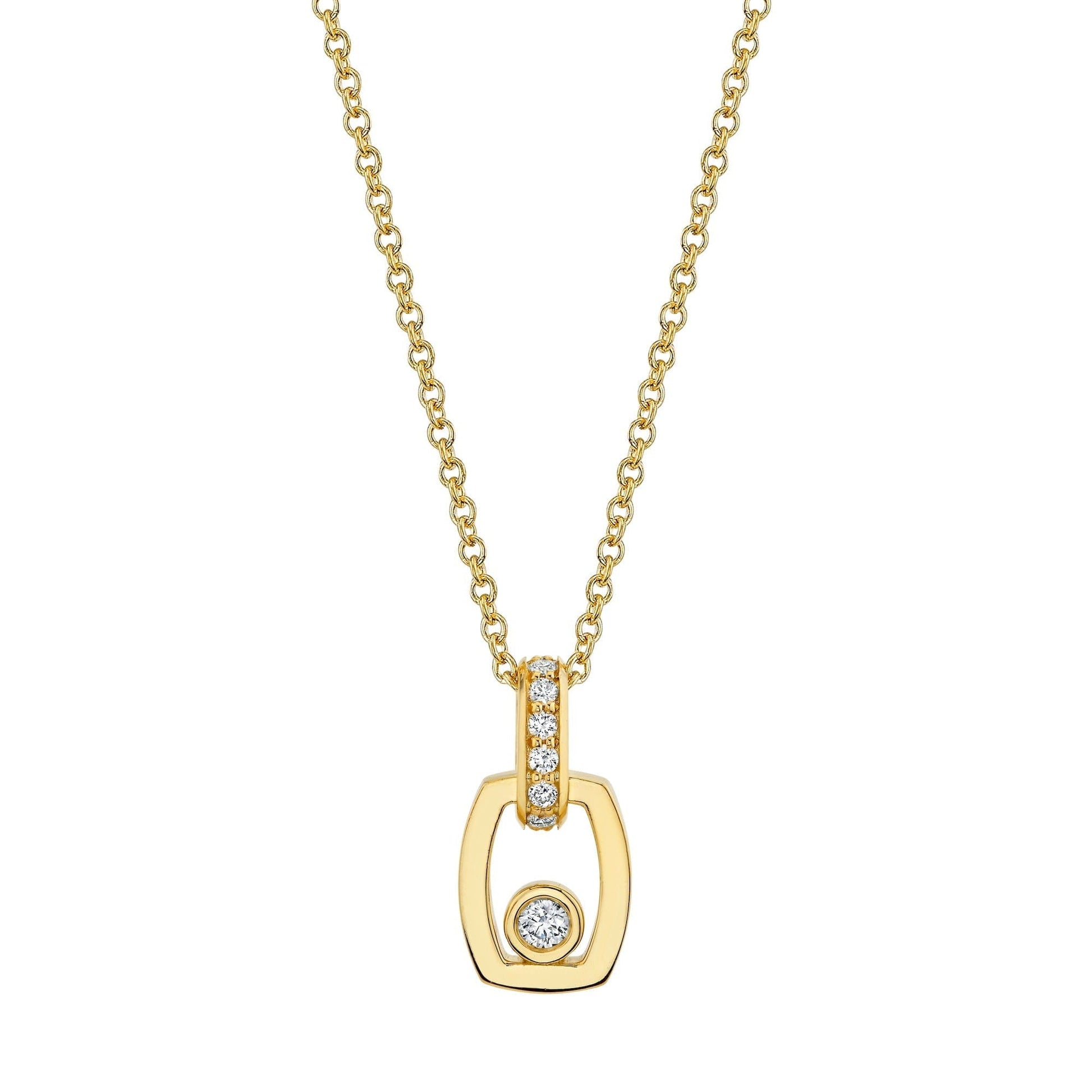 Link Pendant with Bezel Set Diamond
