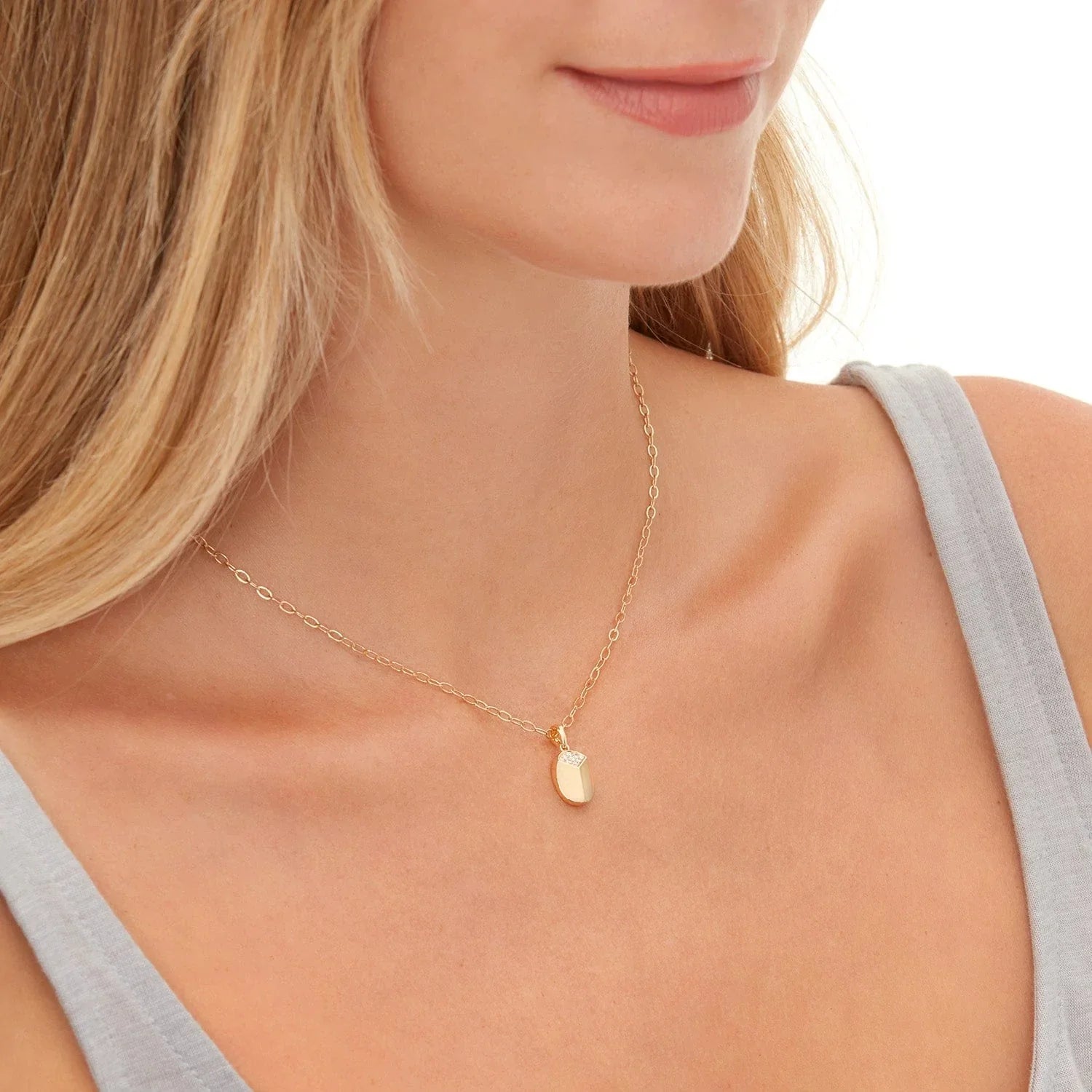 Carve Pendant with Pave