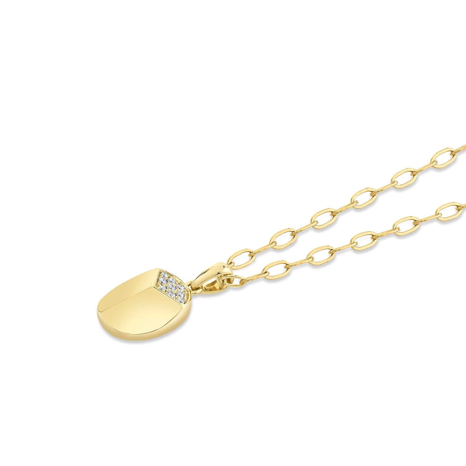 Carve Pendant with Pave