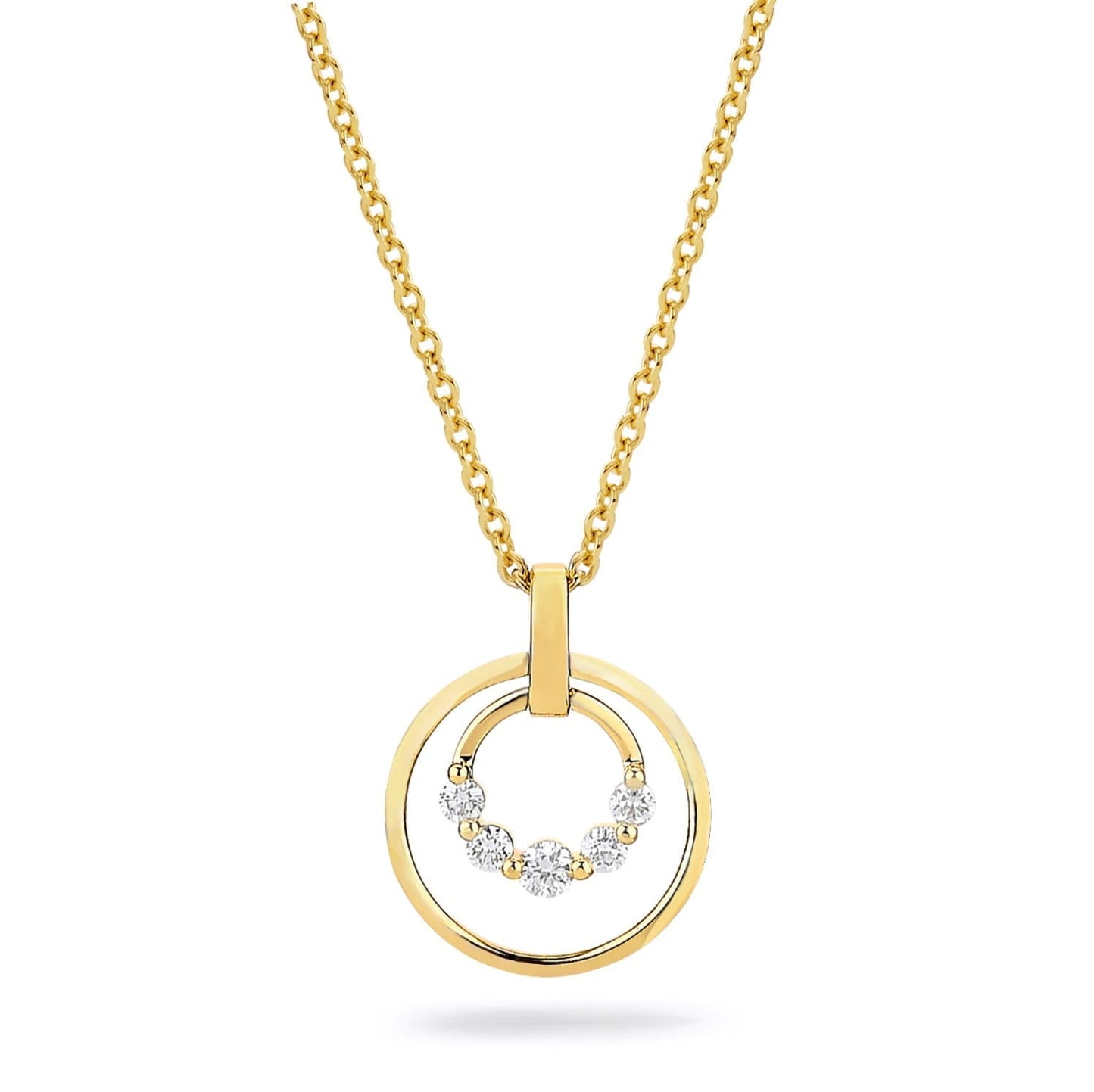 MICHAEL M Cloud Double Ring Pendant Necklace 